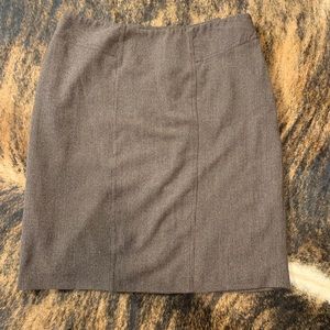 Rafaella size 16W brown pencil side zip lined skirt with back split